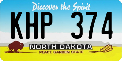 ND license plate KHP374