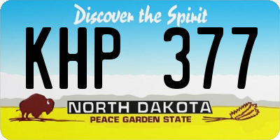 ND license plate KHP377