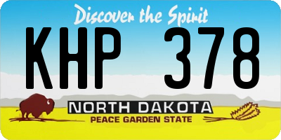 ND license plate KHP378