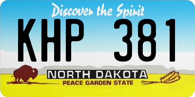 ND license plate KHP381