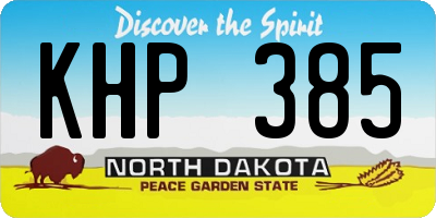 ND license plate KHP385