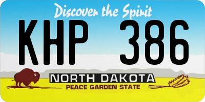 ND license plate KHP386