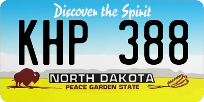 ND license plate KHP388
