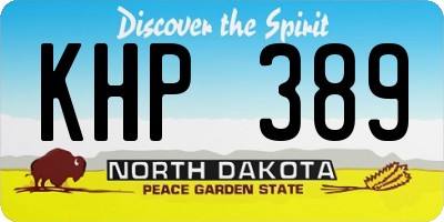ND license plate KHP389