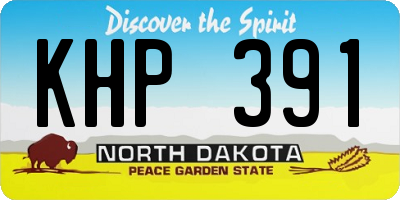 ND license plate KHP391