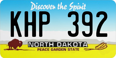 ND license plate KHP392