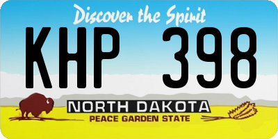 ND license plate KHP398