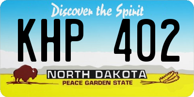 ND license plate KHP402