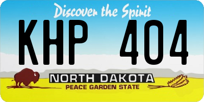 ND license plate KHP404