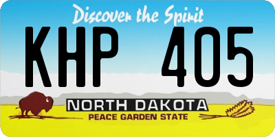 ND license plate KHP405