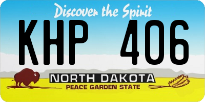 ND license plate KHP406