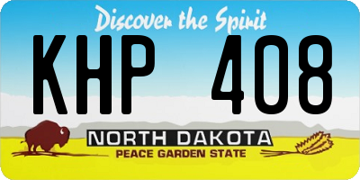 ND license plate KHP408