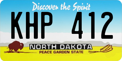 ND license plate KHP412