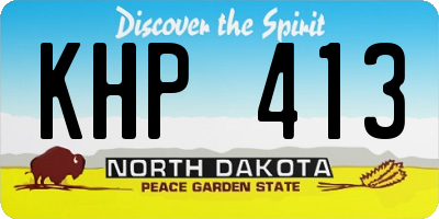 ND license plate KHP413