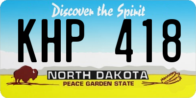 ND license plate KHP418