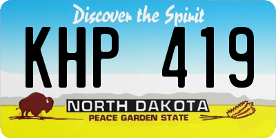 ND license plate KHP419