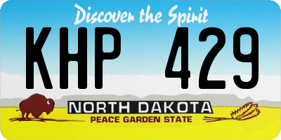ND license plate KHP429