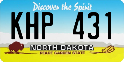 ND license plate KHP431