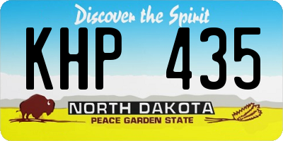 ND license plate KHP435