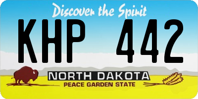 ND license plate KHP442
