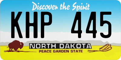 ND license plate KHP445