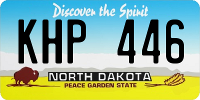 ND license plate KHP446