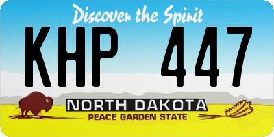 ND license plate KHP447