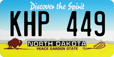 ND license plate KHP449