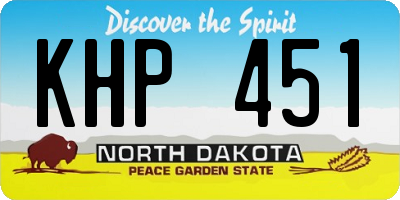 ND license plate KHP451