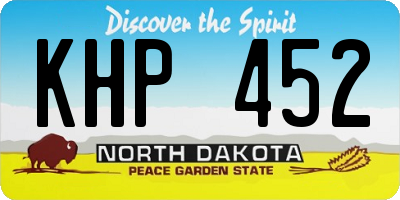 ND license plate KHP452