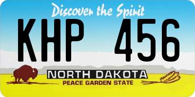 ND license plate KHP456