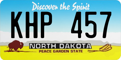 ND license plate KHP457