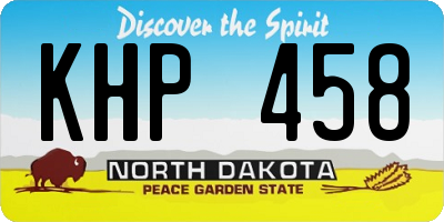 ND license plate KHP458