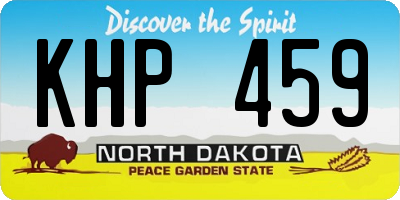 ND license plate KHP459