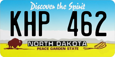 ND license plate KHP462