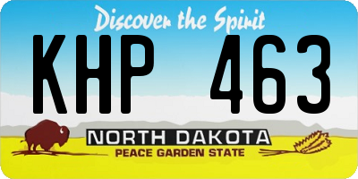 ND license plate KHP463