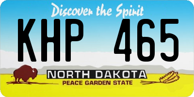 ND license plate KHP465