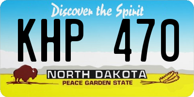 ND license plate KHP470