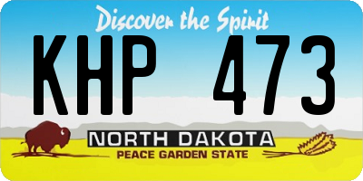 ND license plate KHP473