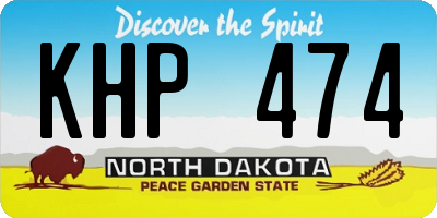 ND license plate KHP474