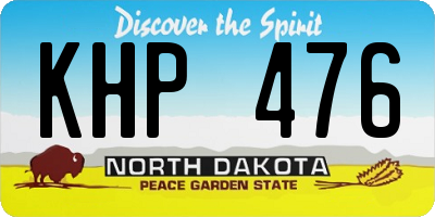 ND license plate KHP476