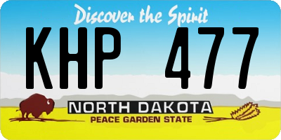 ND license plate KHP477