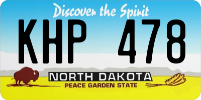 ND license plate KHP478