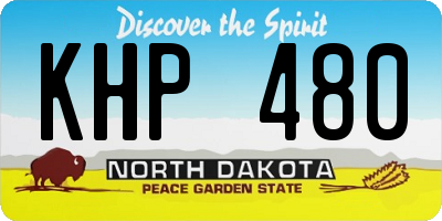 ND license plate KHP480