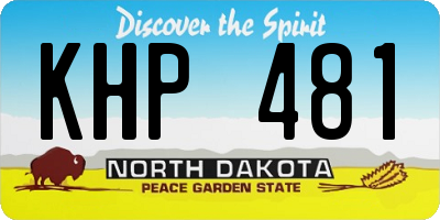 ND license plate KHP481