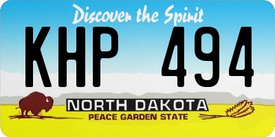 ND license plate KHP494