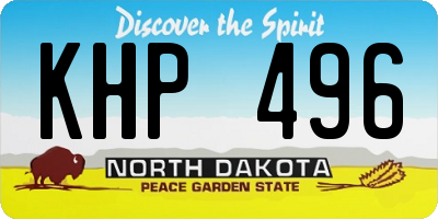 ND license plate KHP496