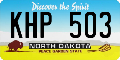 ND license plate KHP503
