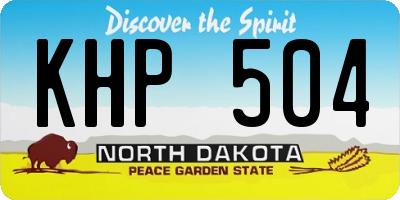 ND license plate KHP504