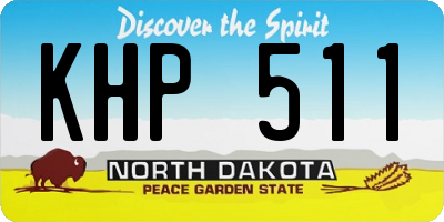 ND license plate KHP511